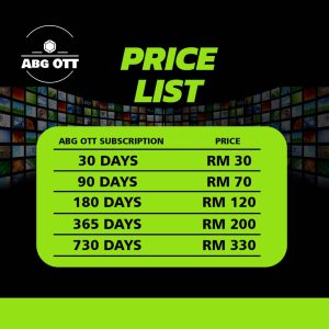 Abg OTT 730 Days code For Mobile / Tablets / Tv Box / Android Tv / Mi Stick